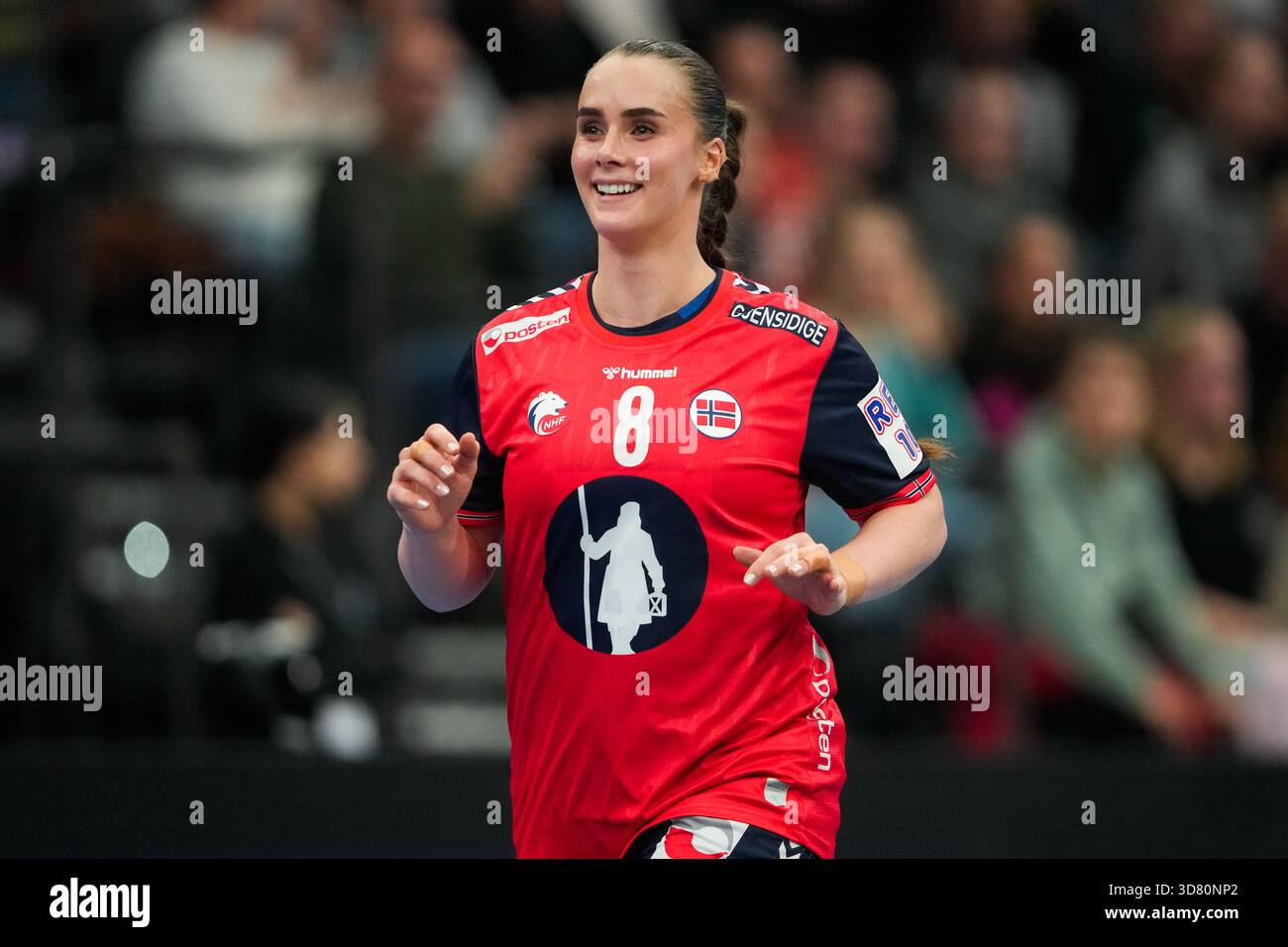 Trier, Germany 20251127. Norge's Live Rushfeldt Deila during the group ...