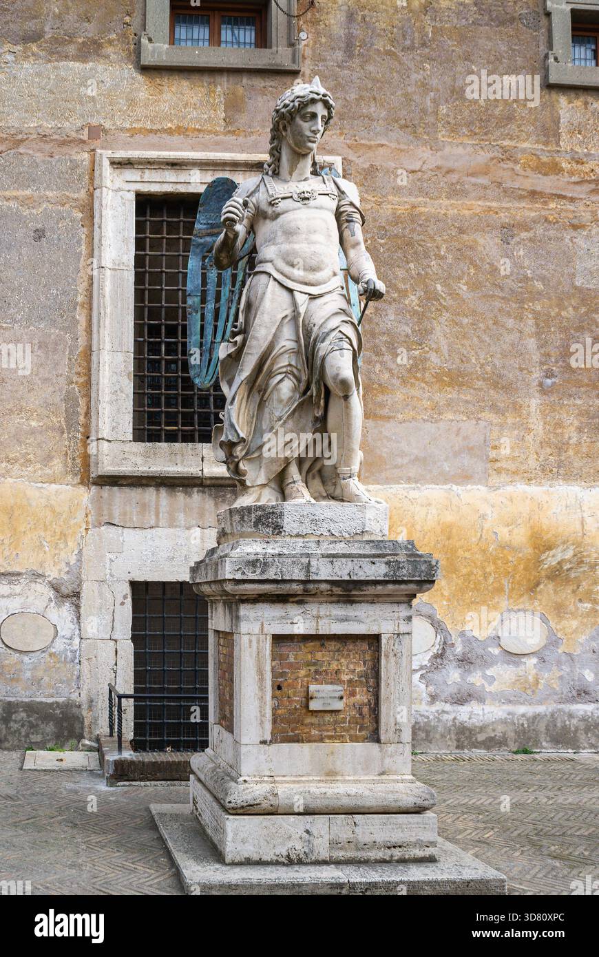 St. Michael's Rome Marble Statue of Archangel St. Michael in the Courtyard of the Angel ...