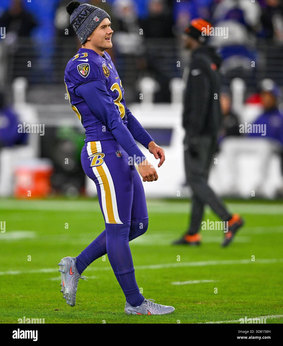 Tyler Loop Body Baltimore Ravens kicker Tyler Loop (33) smiles during warmups before ...