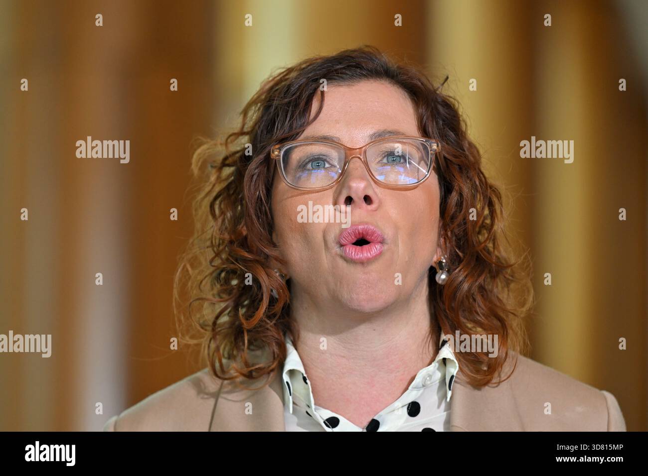 Minister for Employment Amanda Rishworth at a press conference at ...