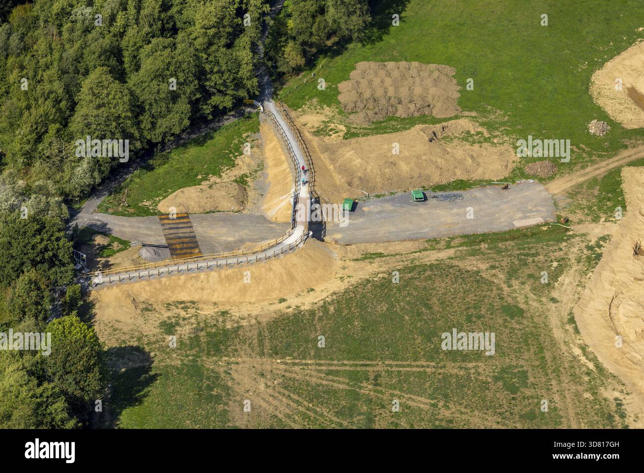 Aerial photo, overview of truck access to the Wengen industrial park ...