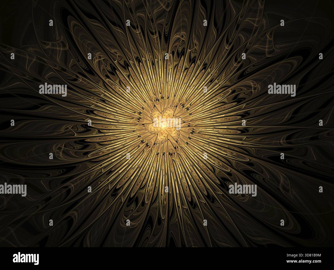 Abstract fractal computer-generated glass flower Stock Photo