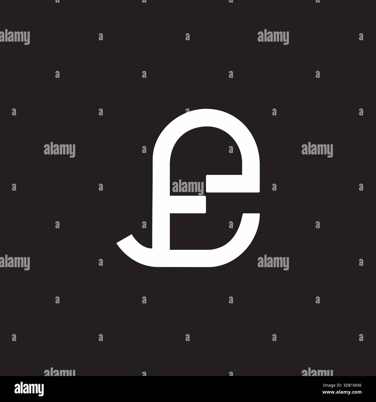 letter te lowercase simple geometric line logo vector Stock Vector