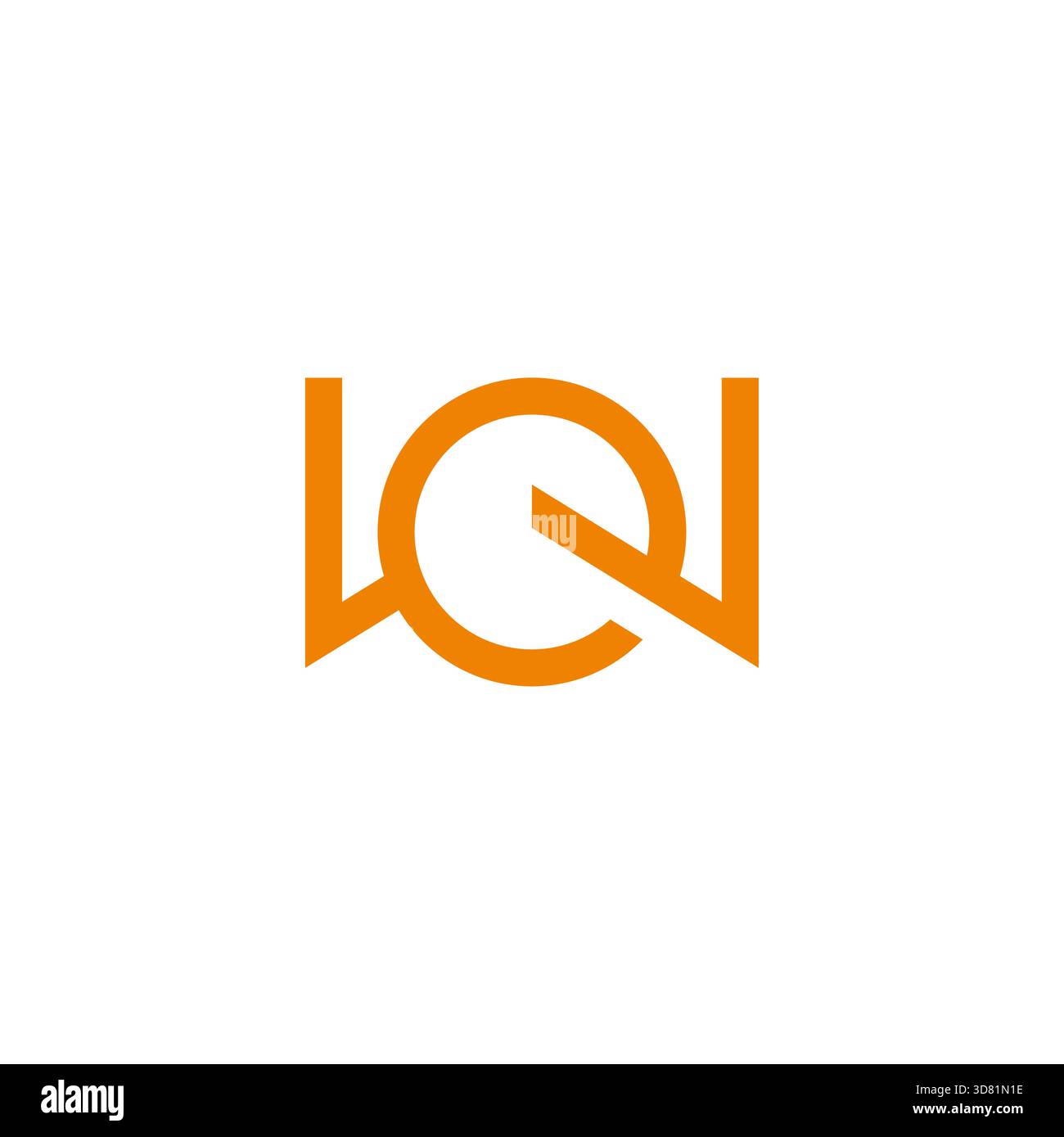 letter we simple circle geometric lines logo vector Stock Vector