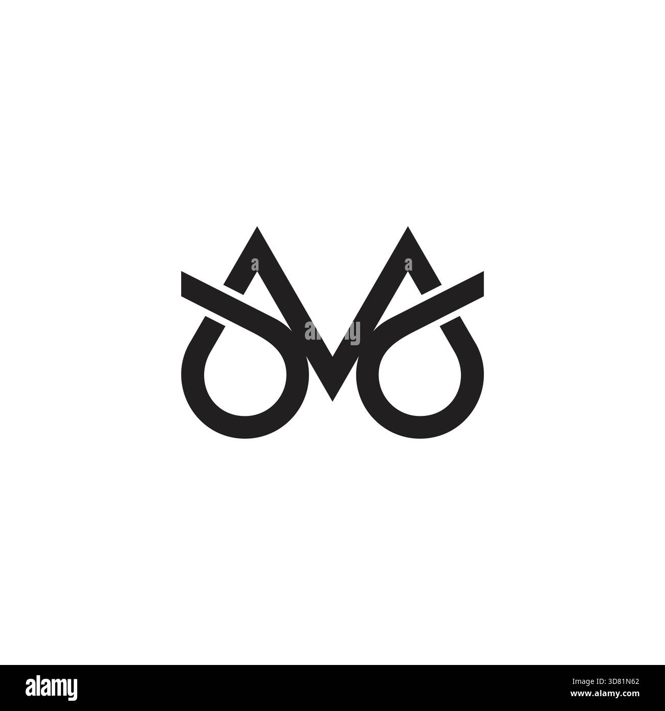 letter bmd simple geometric loop linked logo vector Stock Vector Image ...