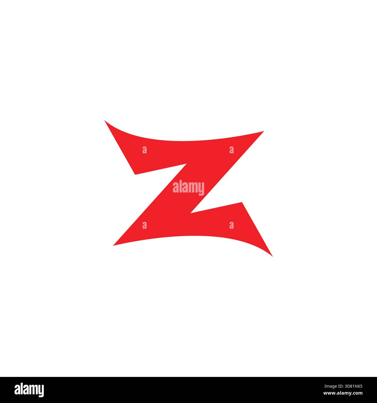 letter zn simple geometric red logo vector Stock Vector