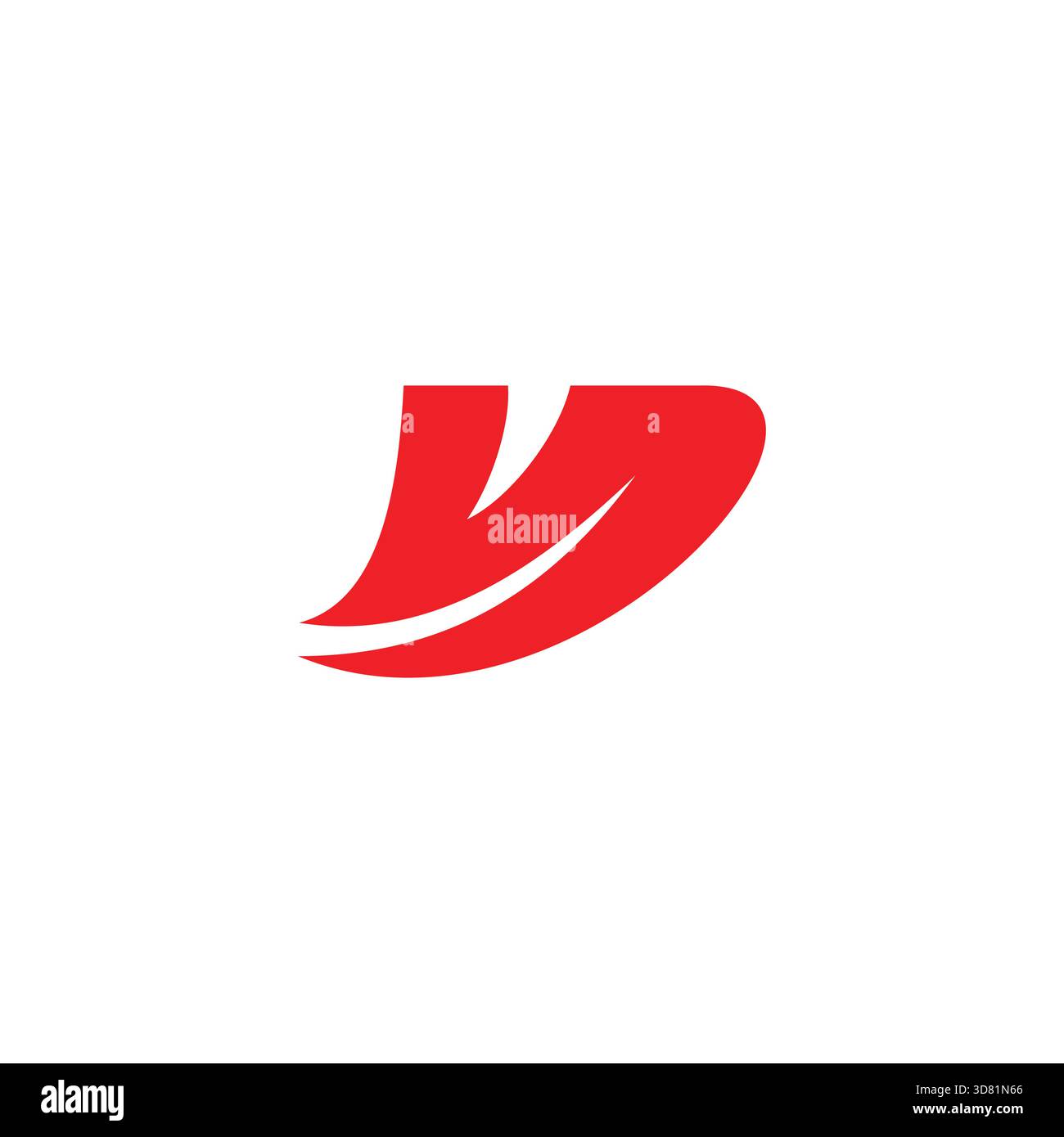 letter vn simple curves swoosh motion logo vector Stock Vector