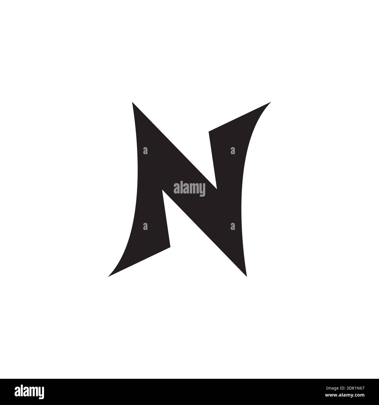 letter nz simple geometric silhouette logo vector Stock Vector