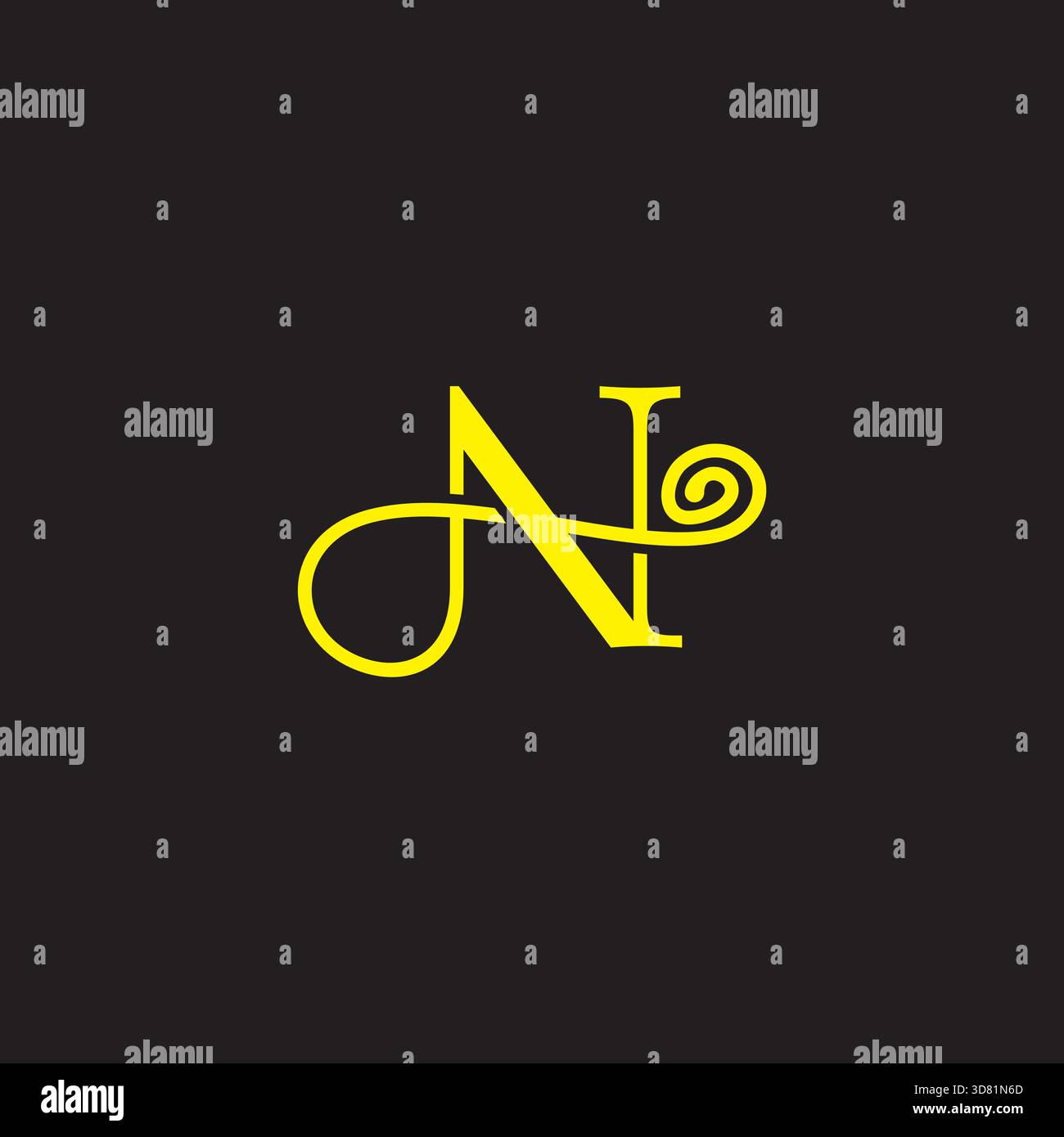 letter n motion thread spiral motion logo vector Stock Vector