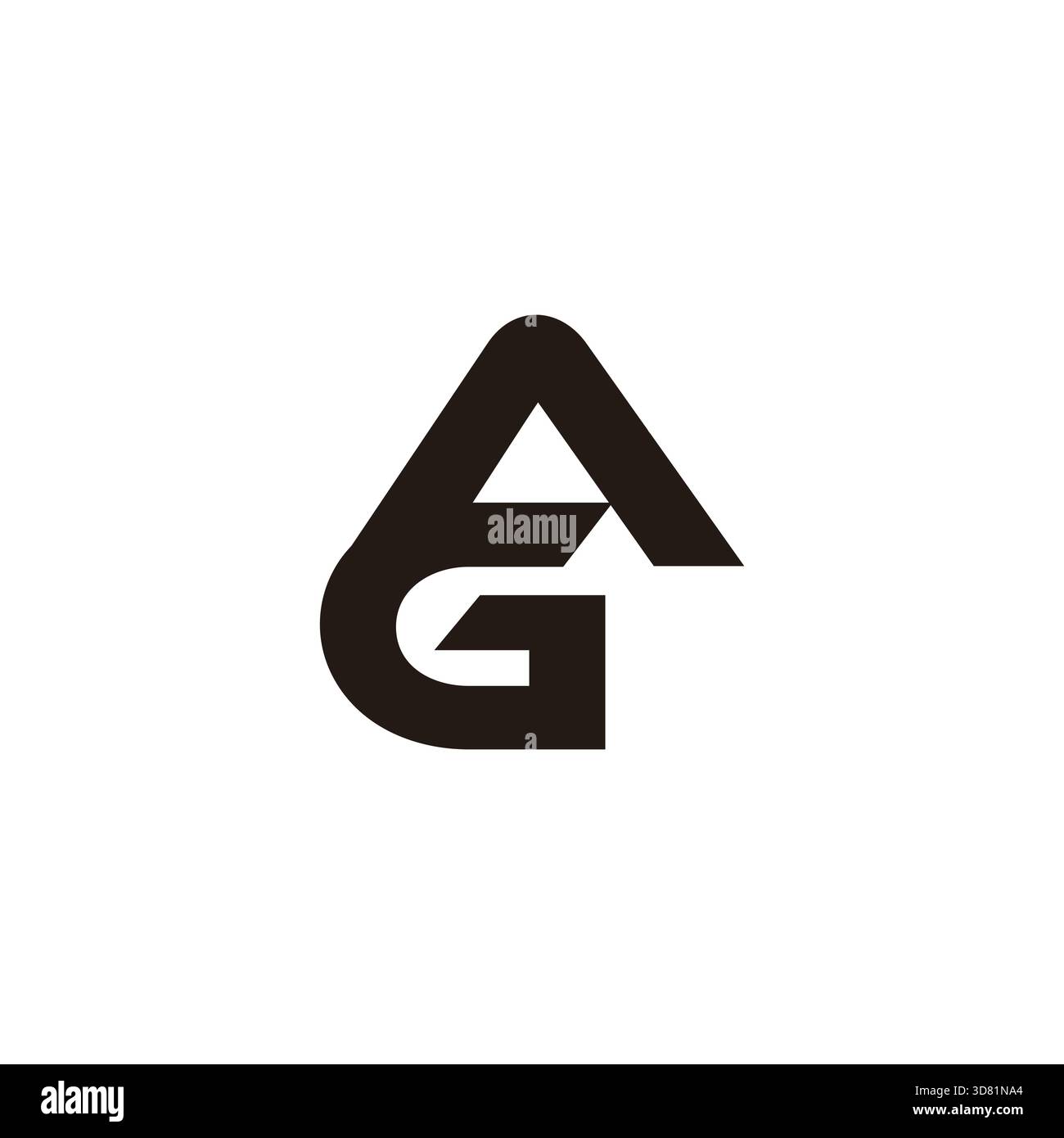 letters ag simple triangle geometric logo vector Stock Vector