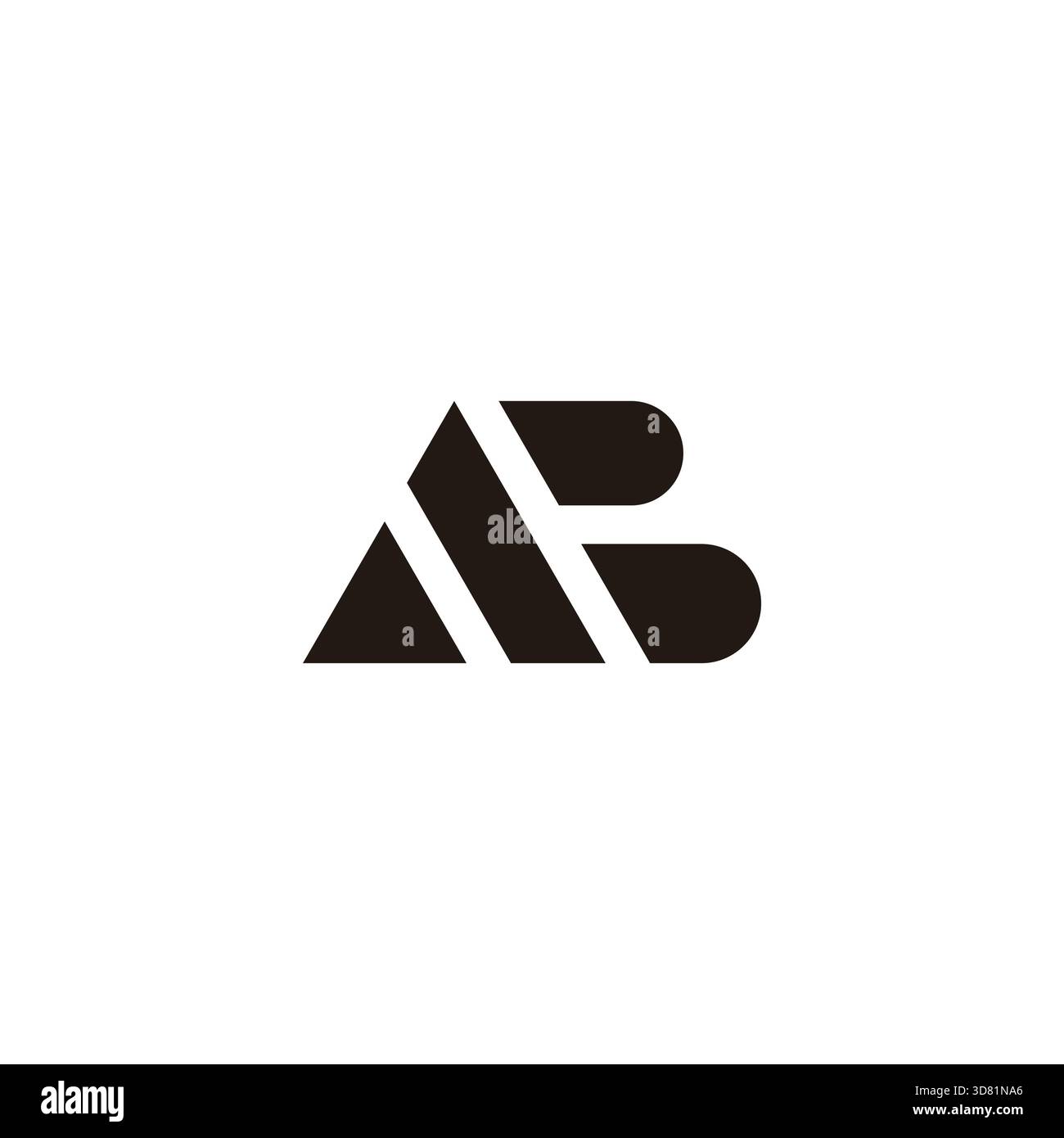 letter ab simple stripes triangle geometric logo vector Stock Vector
