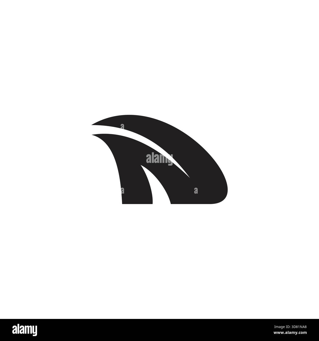 letter nd simple curves swoosh motion logo vector Stock Vector