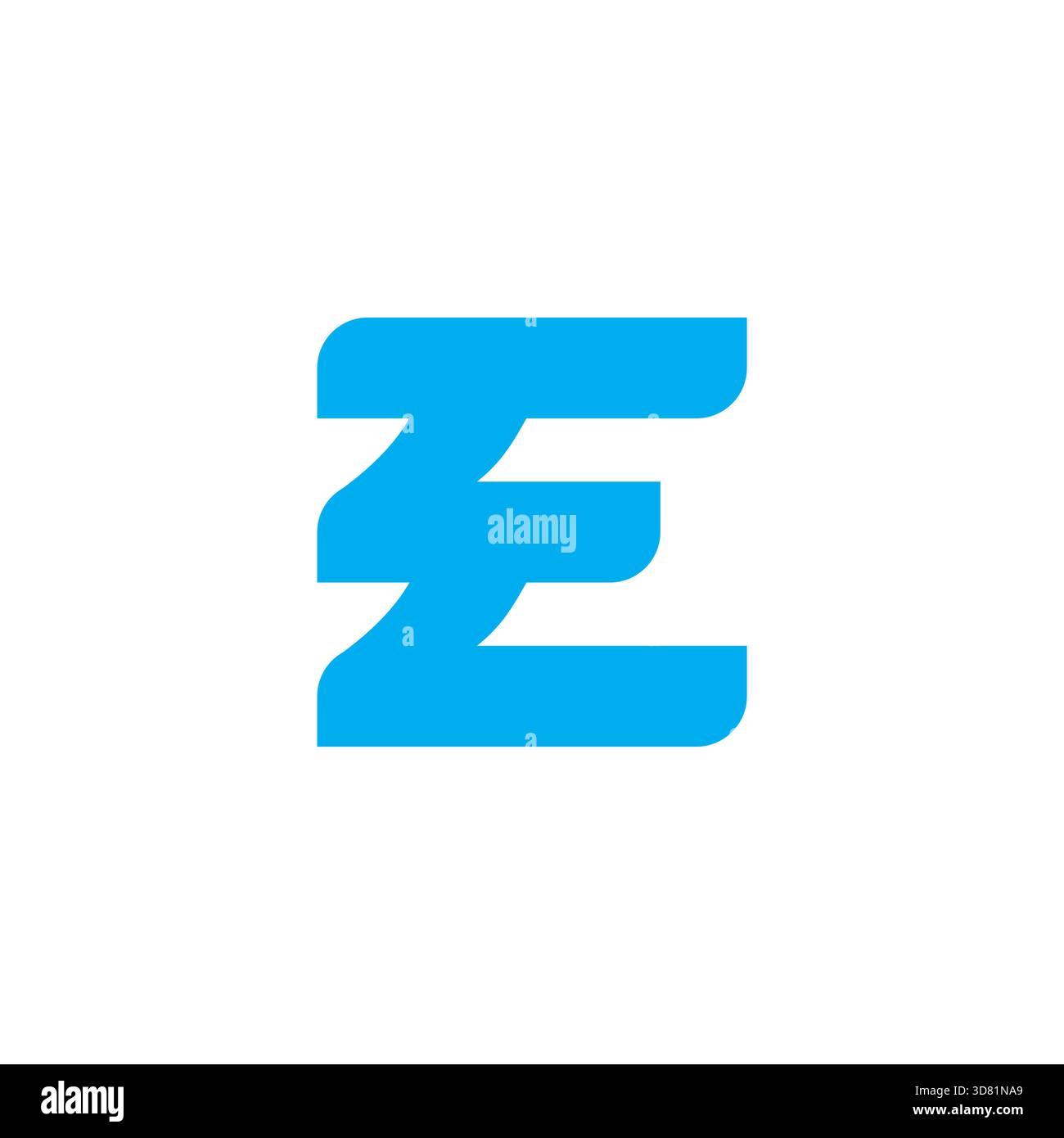 letter te simple linked geometric logo vector Stock Vector