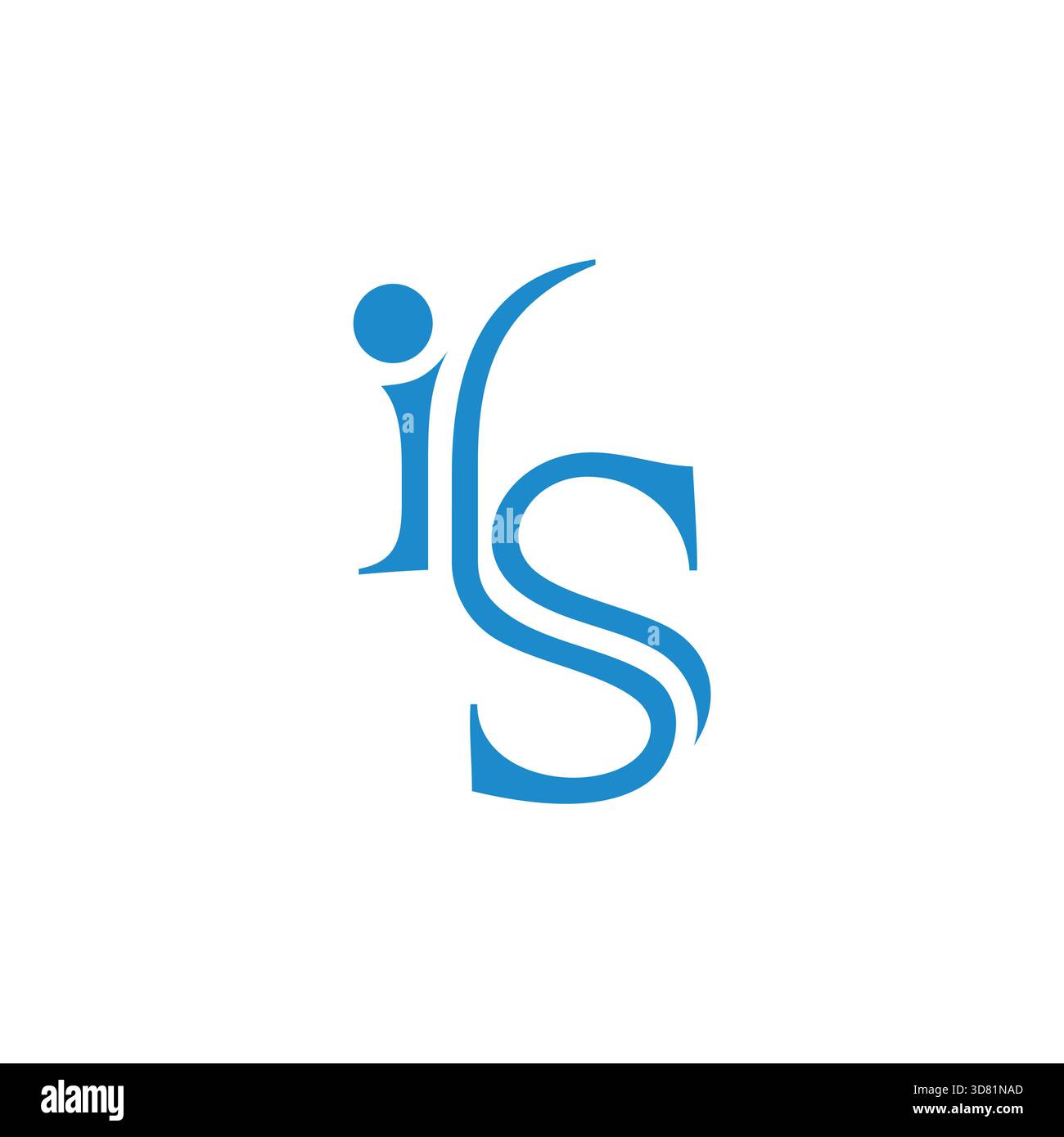 letter si stripes linked linear logo vector Stock Vector