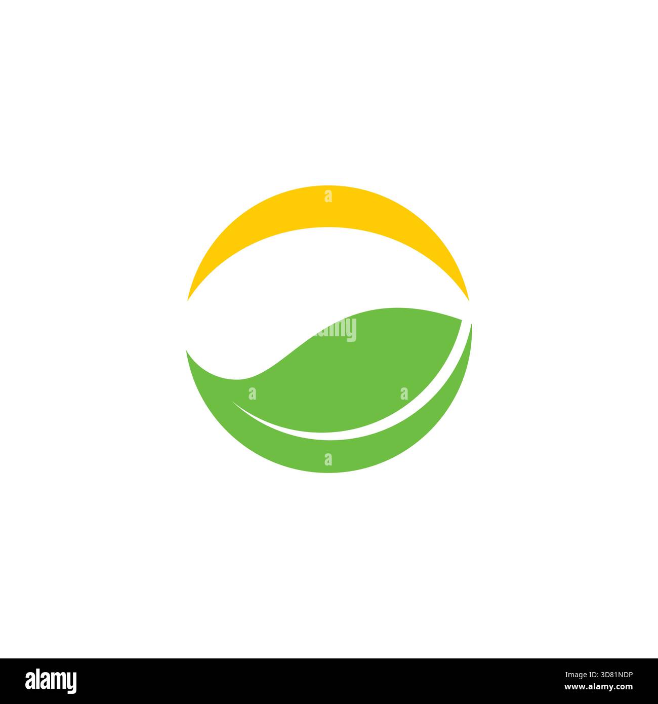 green leaf circle natural sun light logo vector Stock Vector