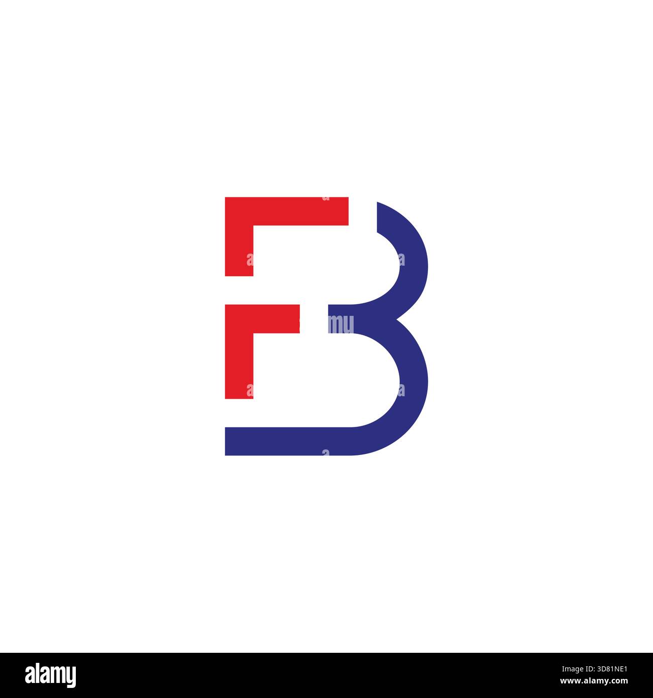 letter fb simple arrows up geometric line logo vector Stock Vector