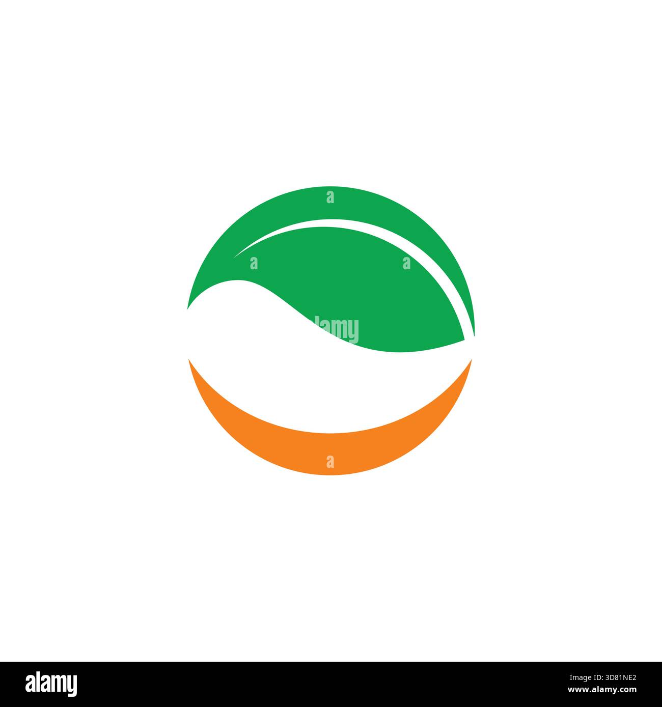 green leaf organic smile shape logo vector Stock Vector