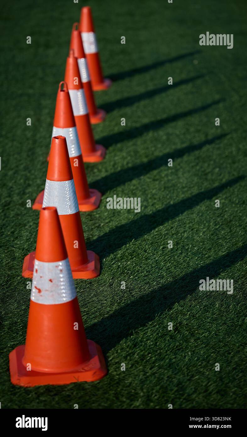Orange traffic cones stand hi-res stock photography and images - Alamy