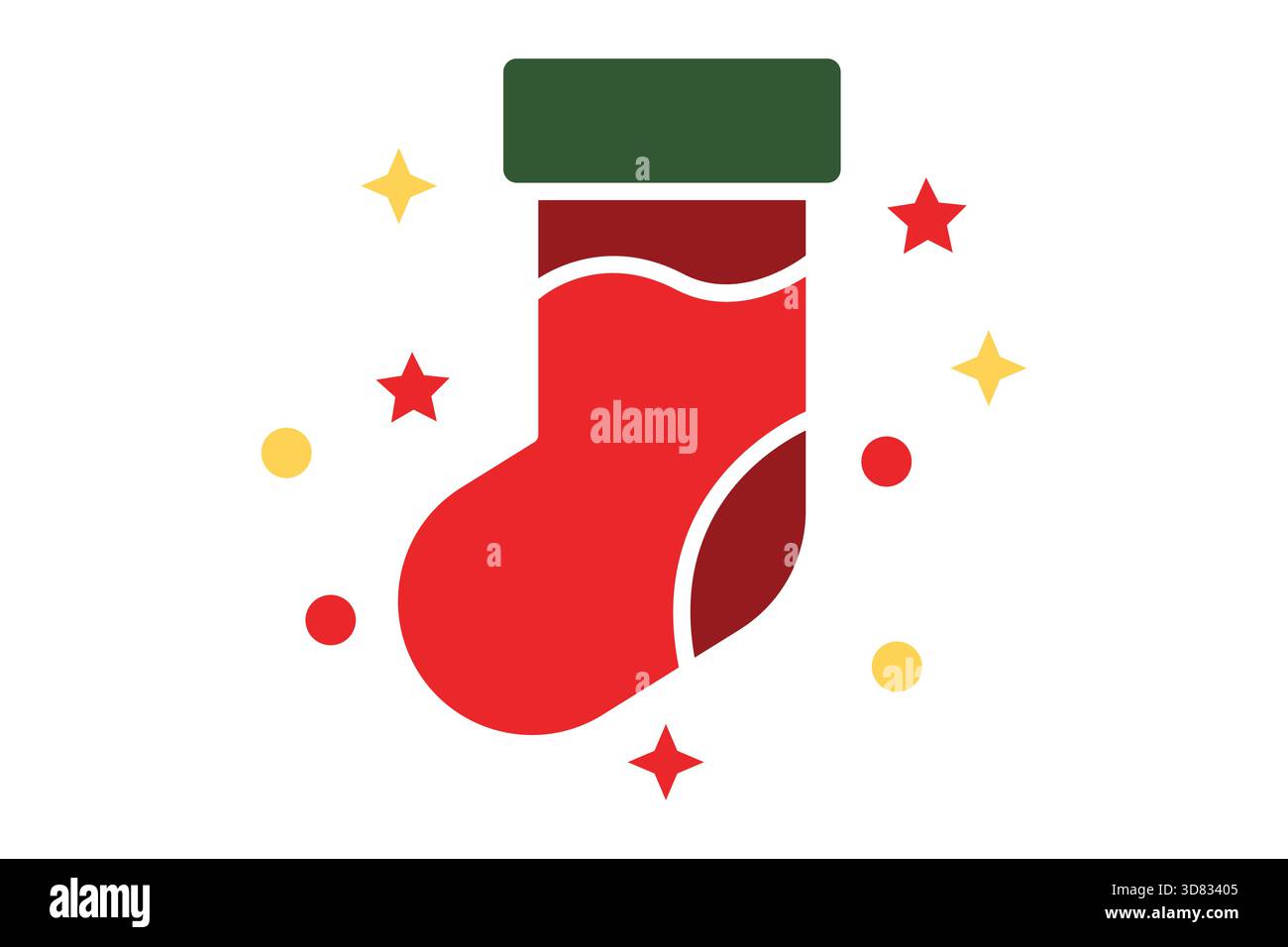 Stocking icon. solid icon style. icon related to christmas. christmas elements vector illustration Stock Vector