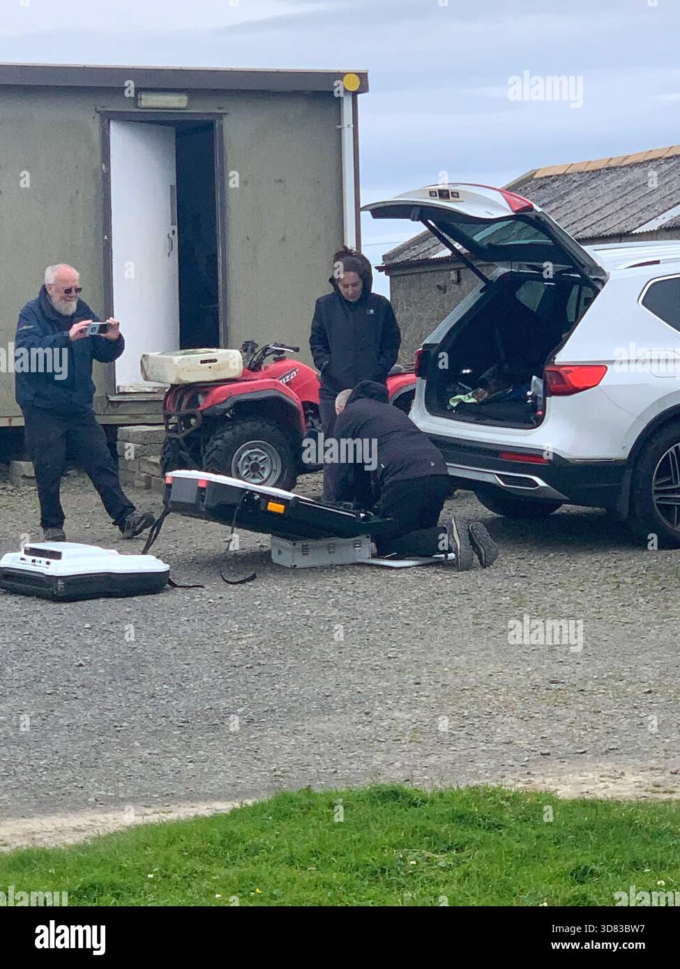 Extraordinary discovery Orkney Neolithic find ground penetrating radar Ring of Brodgar Archaeologist  Ness of Brodgar Scanning equipment found find - Smartphone Captured Stock Image