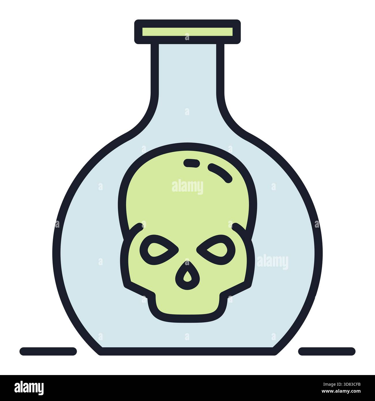 Flask with Skull vector Education concept colored icon or logo element Stock Vector