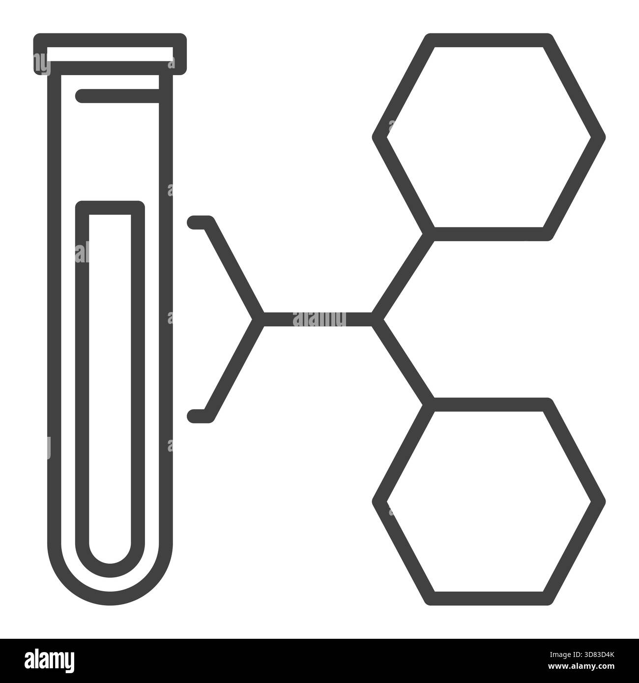 Test Tube with Formula vector Chemistry concept thin line icon or ...