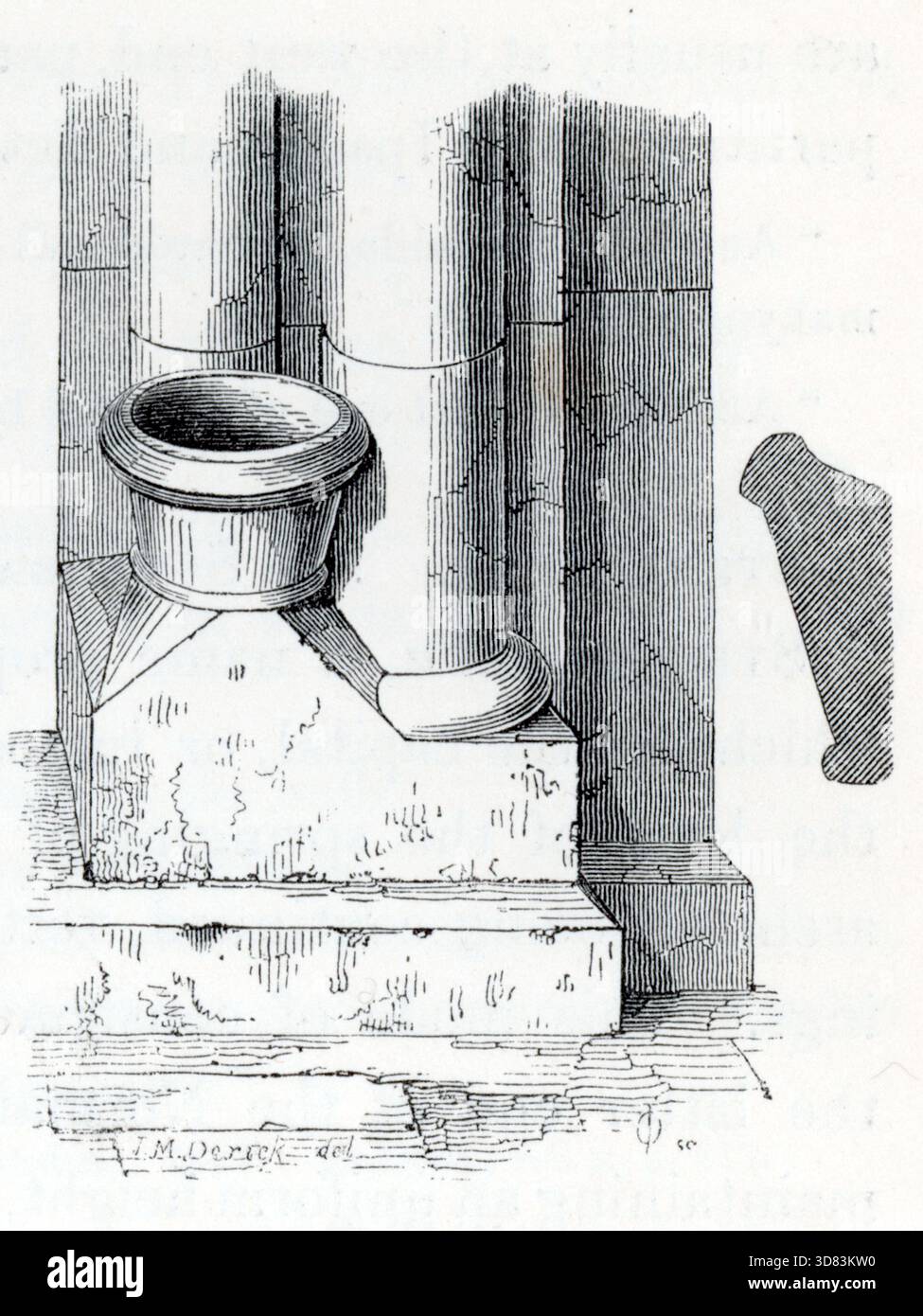 A classical column base on a square plinth, its torus moulding shaded ...