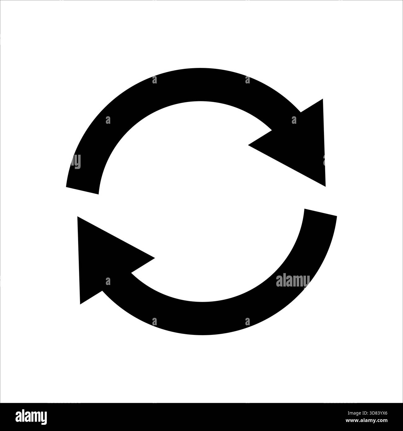 circle rotate icon black color sign vector design isolated on white ...