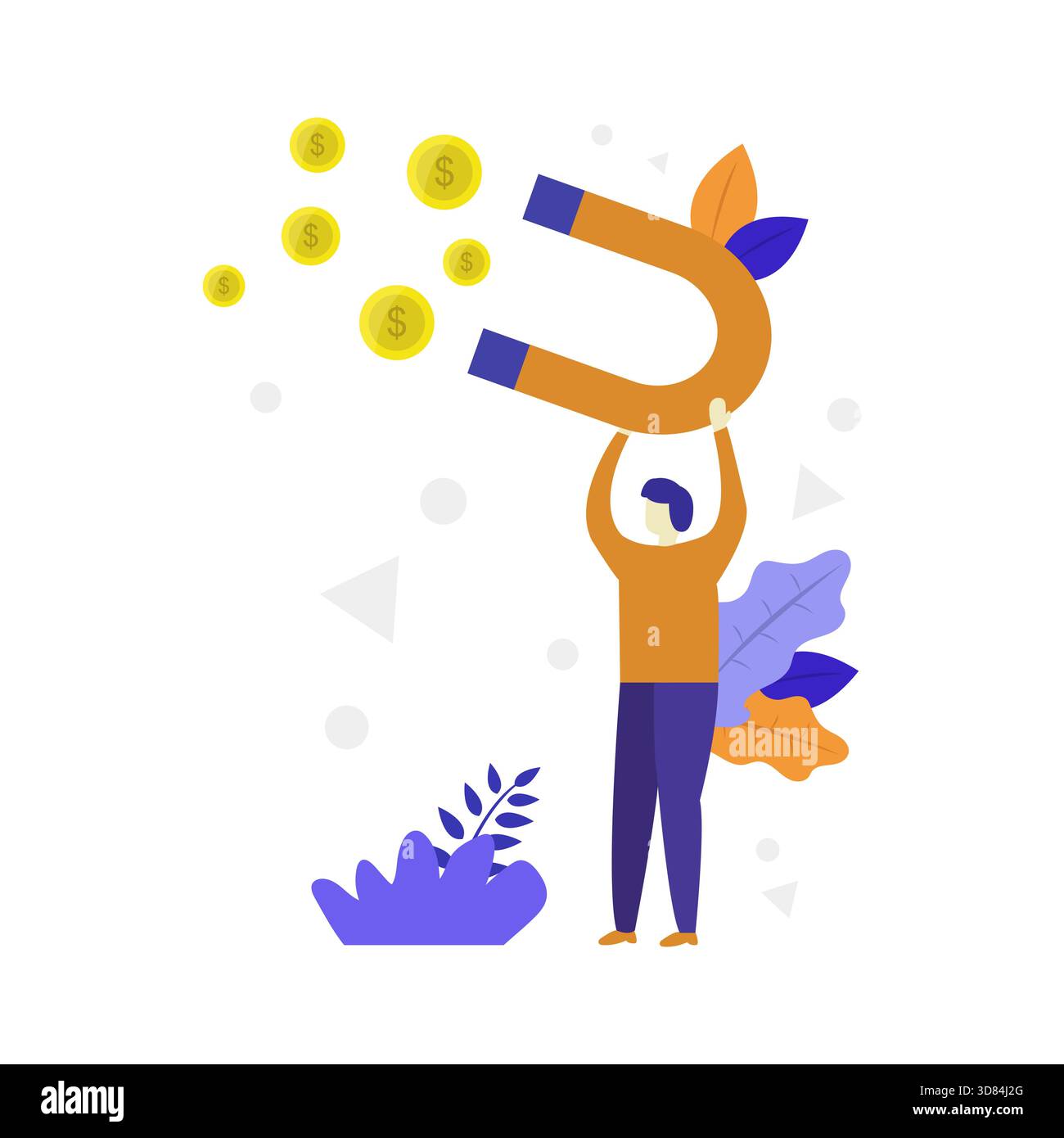 Attracting money isometric illustrated in vector Stock Vector