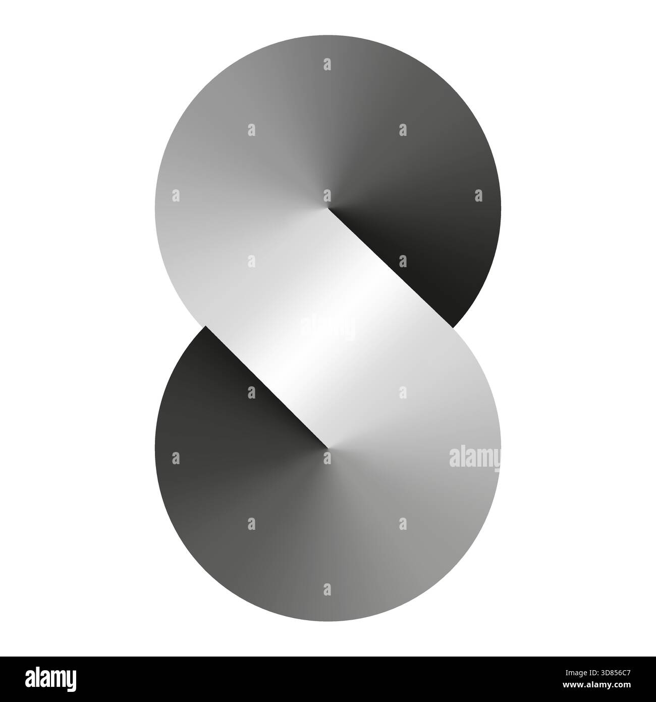 Abstract S shape. Gray cone gradient. Infinity symbol Vector. Modern logo element. EPS 10. Stock Vector