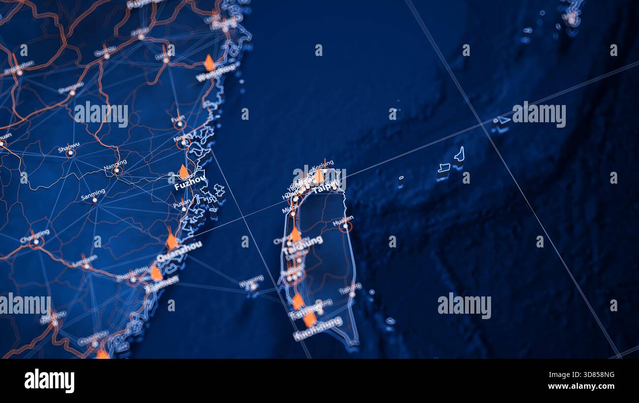 Visual Map Data Taipei map big data visualization. Futuristic map infographic of city ...