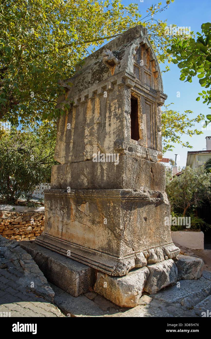 Lion tomb. Kaş, Antalya Province, Turkey Stock Photo