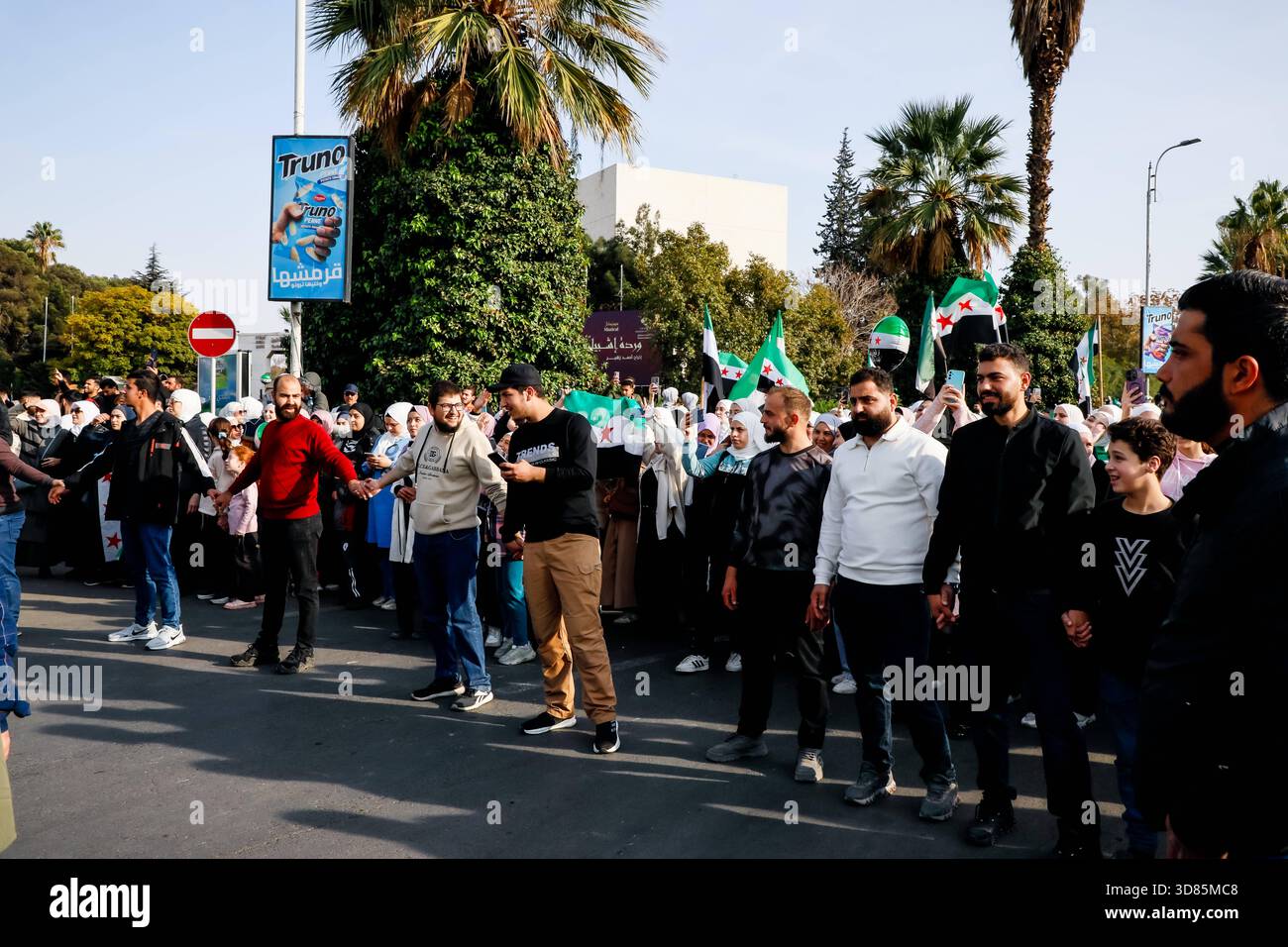 Syrians Celebrate Anniversary of Bashar al-Assads Fall Damascus, Syria ...