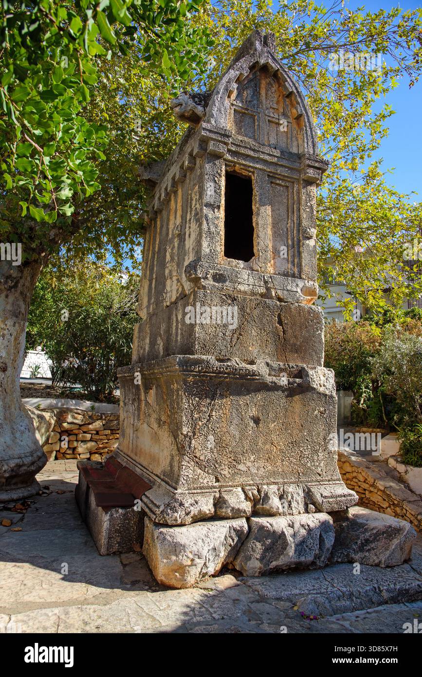 Lion tomb. Kaş, Antalya Province, Turkey Stock Photo