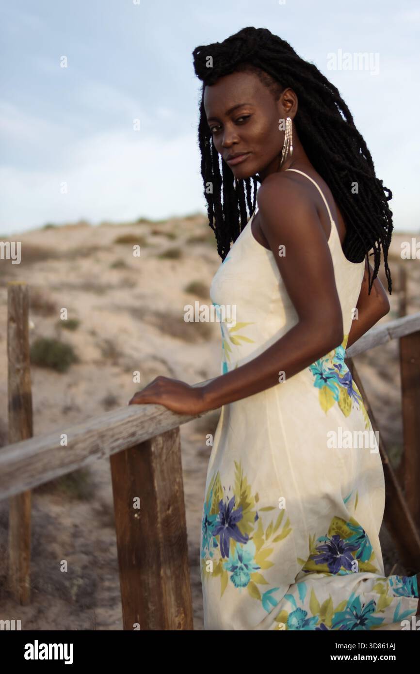 Woman long flowy dress hi-res stock photography and images - Alamy