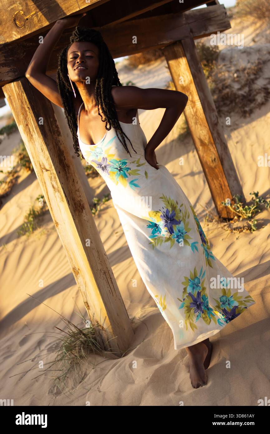flowy dress beach PRETTYGARDEN Women's Smocked Maxi Dresses Beach Sundress Casual Spaghe main image 1