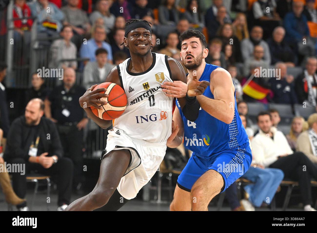 Isaac BONGA (GER), Action, duel against Gur Lavi (ISR). Basketball ...