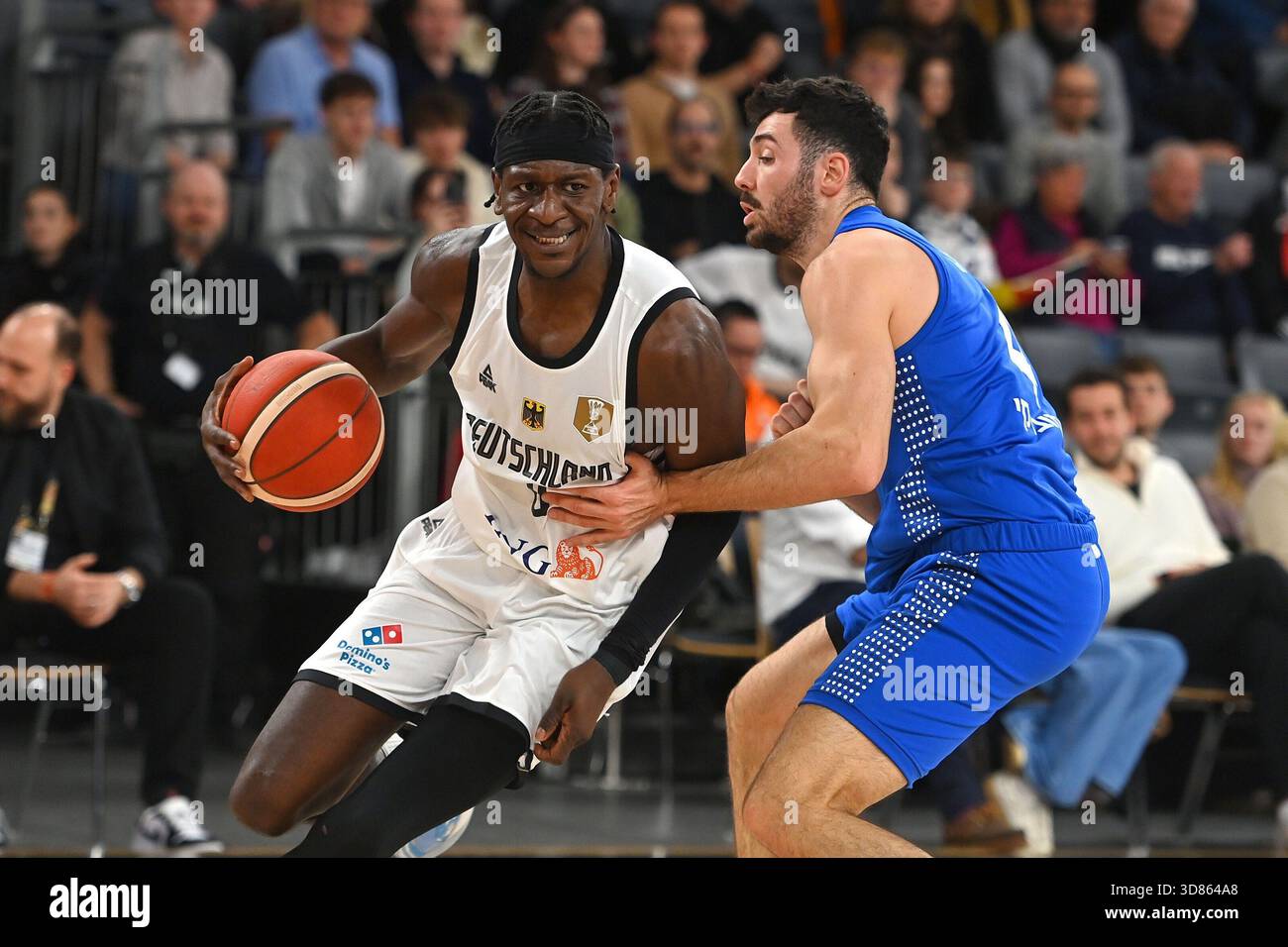 Isaac BONGA (GER), Action, duel against Gur Lavi (ISR). Basketball ...