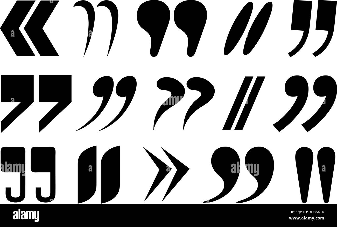 Illustration of different quotation marks symbols isolated on white ...