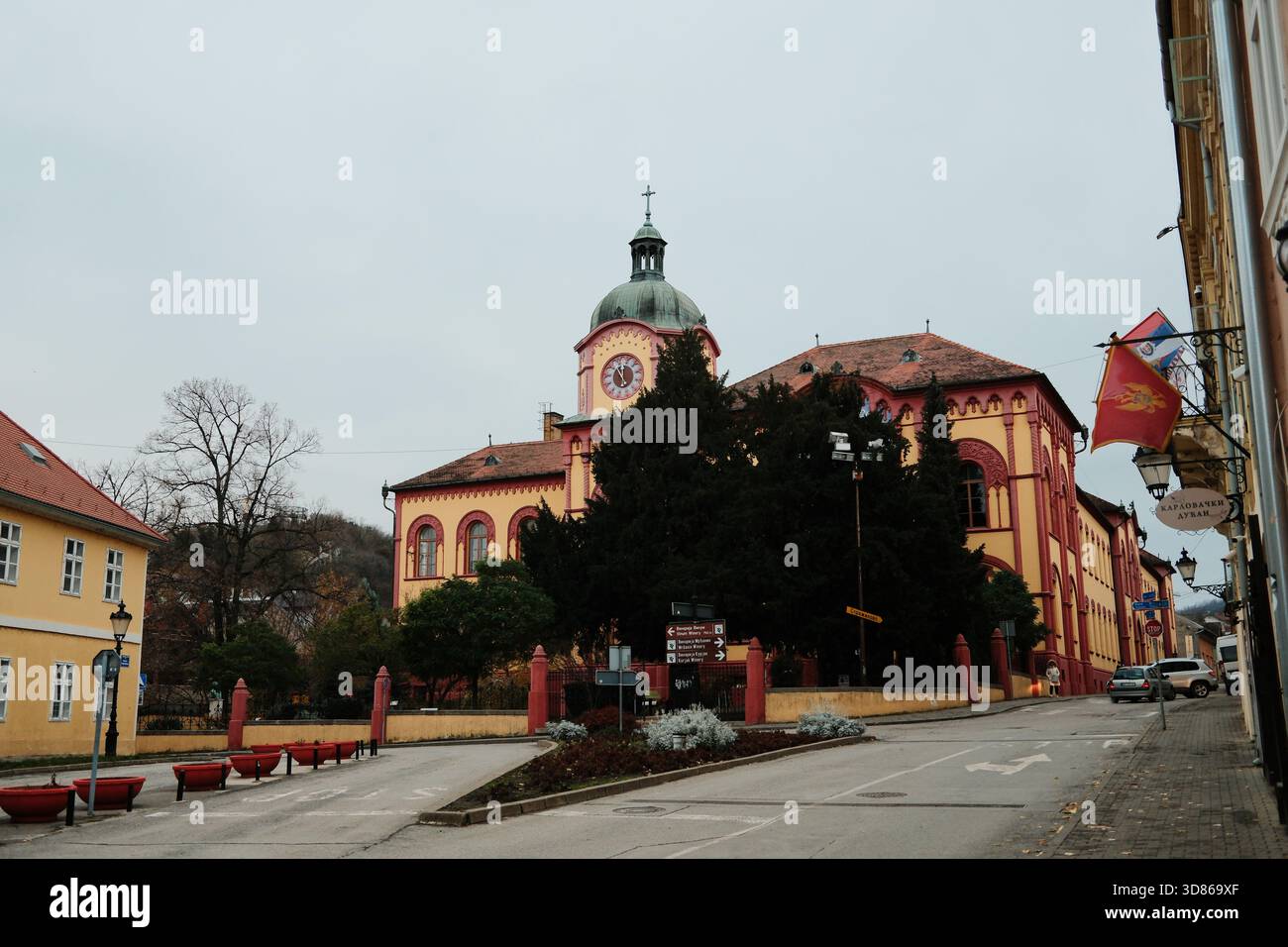 Street view of the Patriarchate complex with vibrant colors and old ...