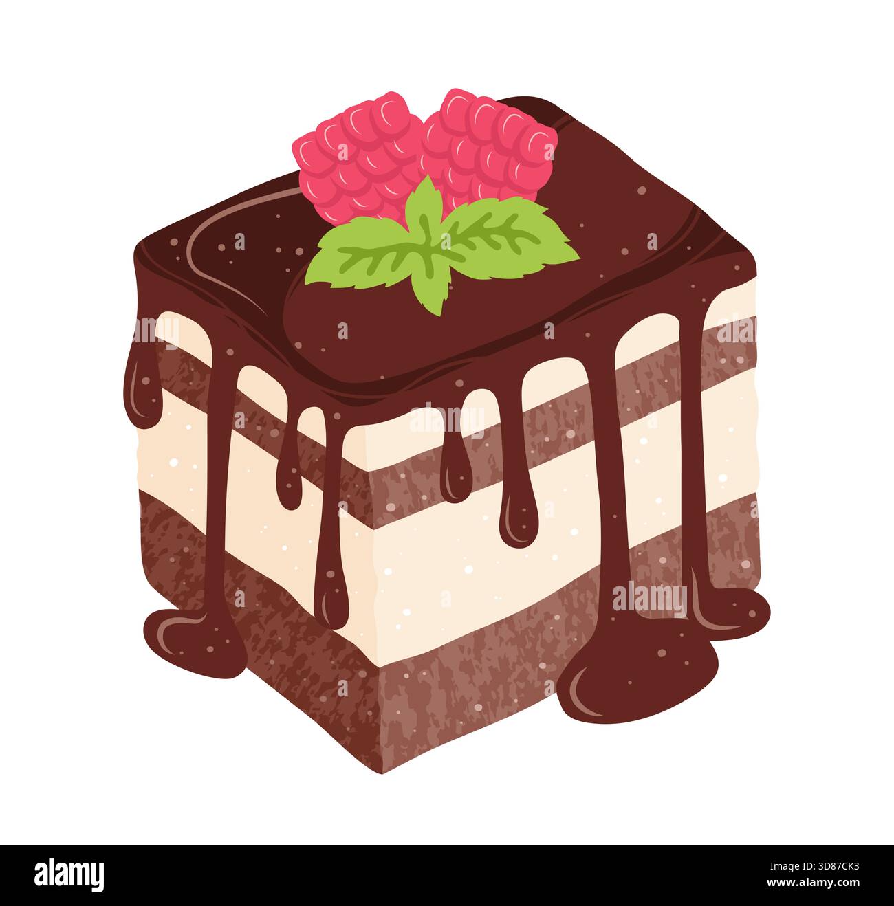 Sponge cake chocolate cream Stock Vector Images - Alamy