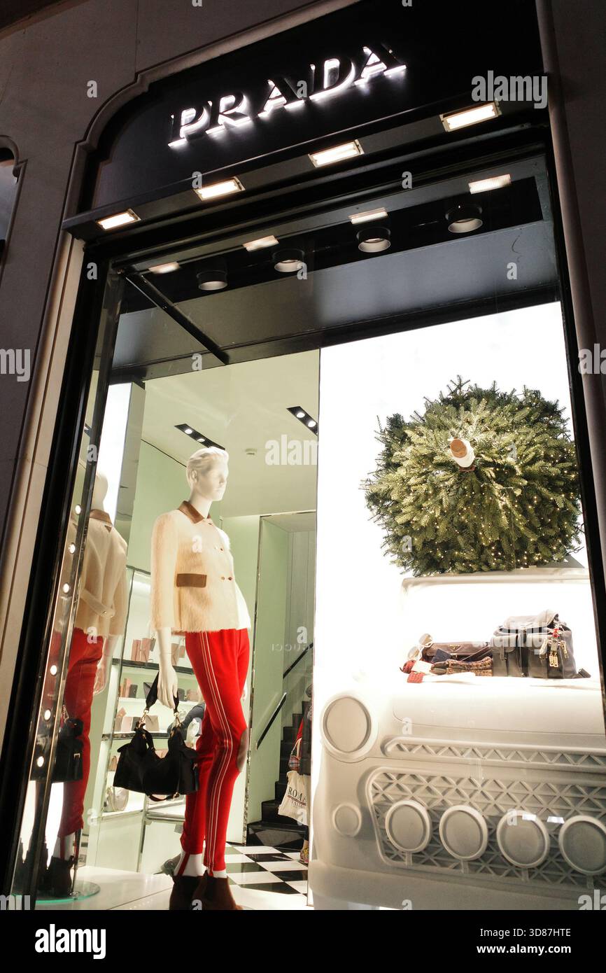 Prada storefront and signage in Rome, Italy on November 28, 2025 ...