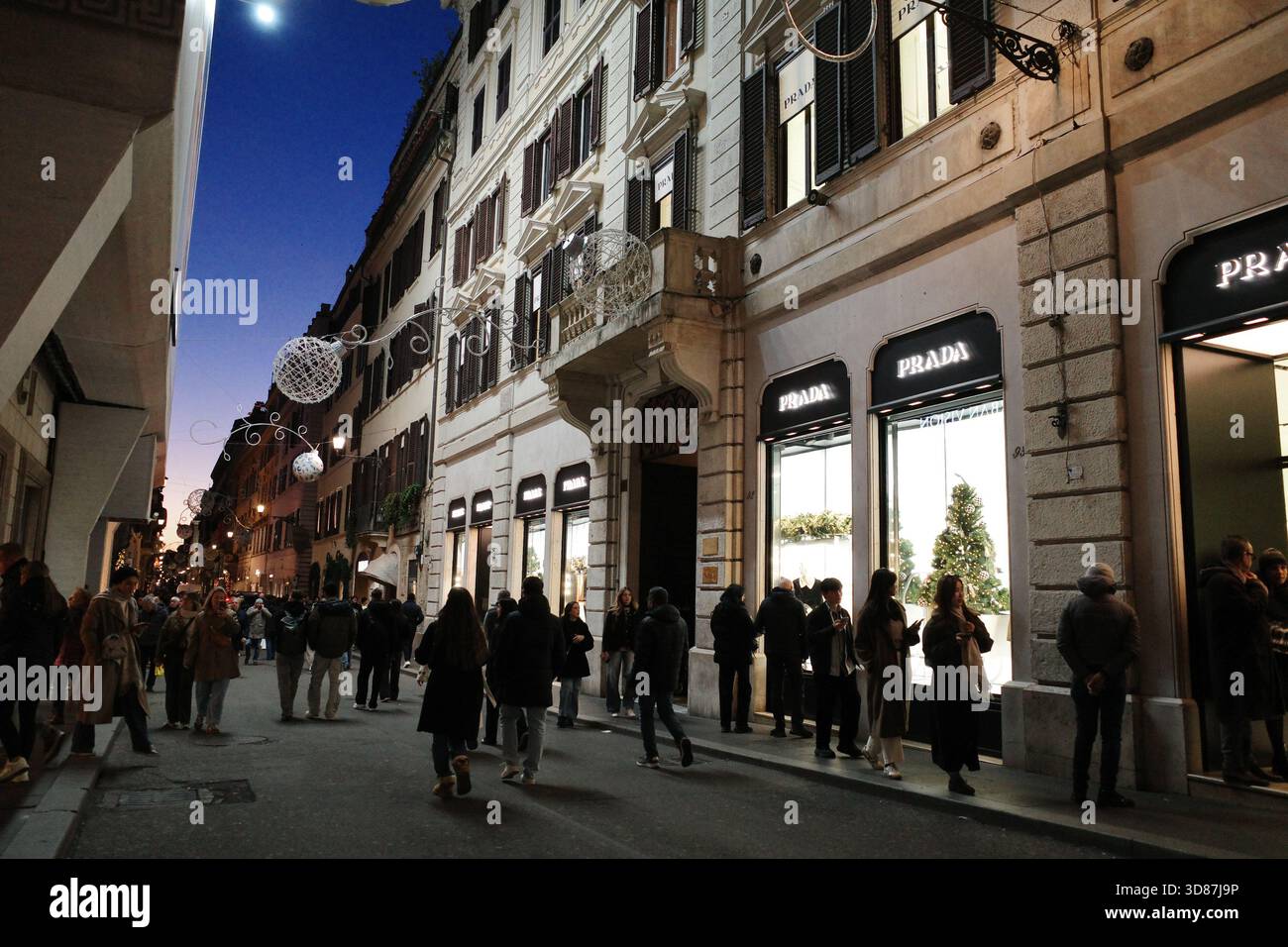 Prada storefront and signage in Rome, Italy on November 28, 2025 ...
