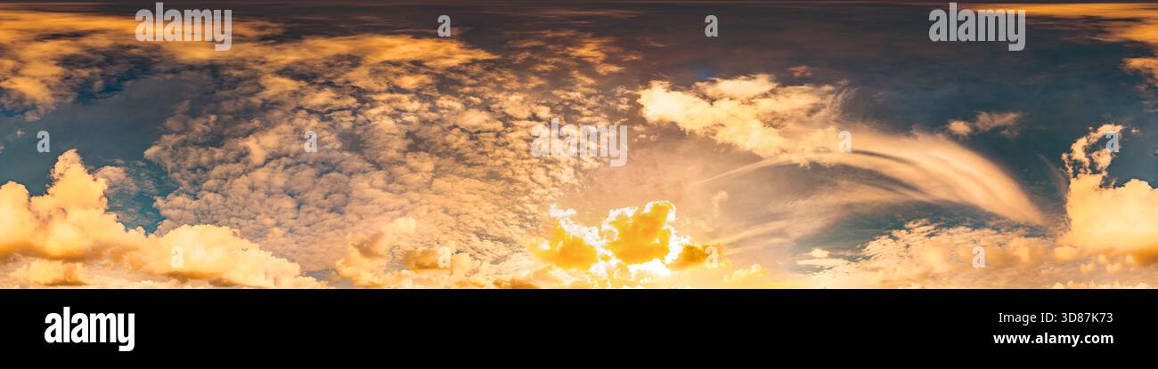 Zenith Sunset R Golden glowing red orange overcast sunset sky 360 hdr panorama ...