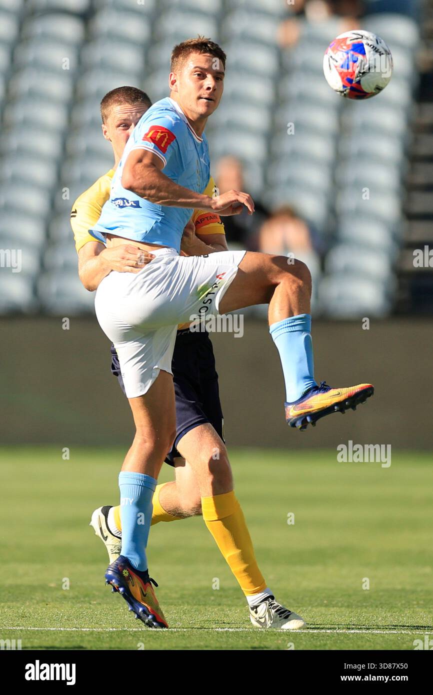 Max Caputo of Melbourne City controls the ball during the A-League Men ...