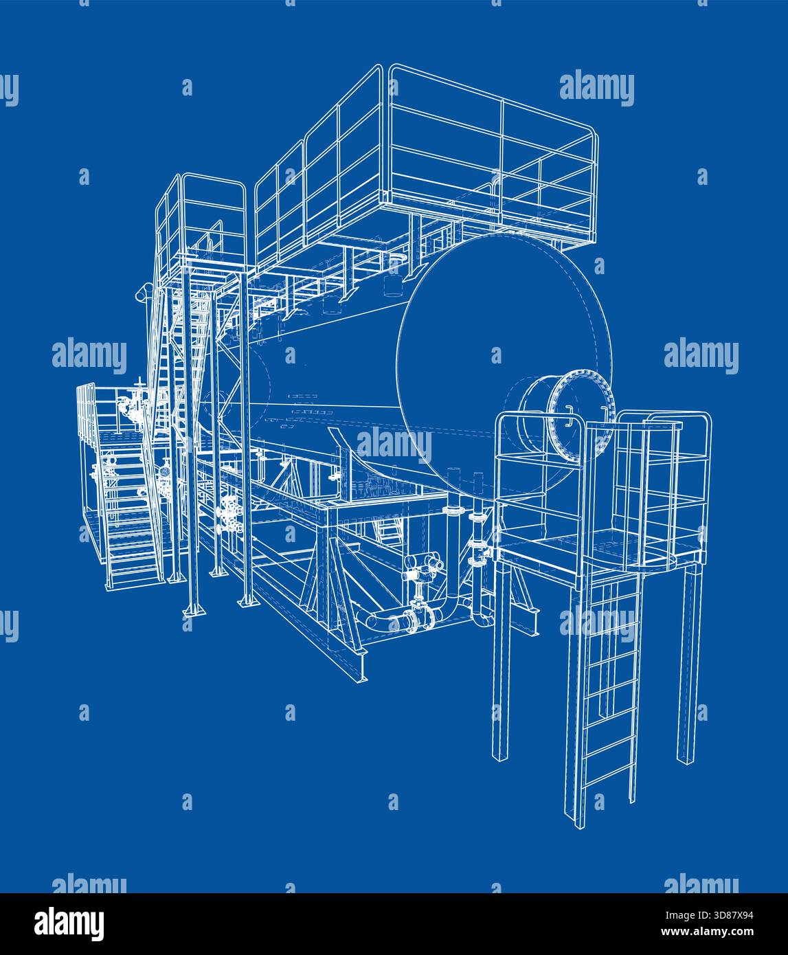 Industrial Machine Blueprint. Vector Stock Vector Image & Art - Alamy
