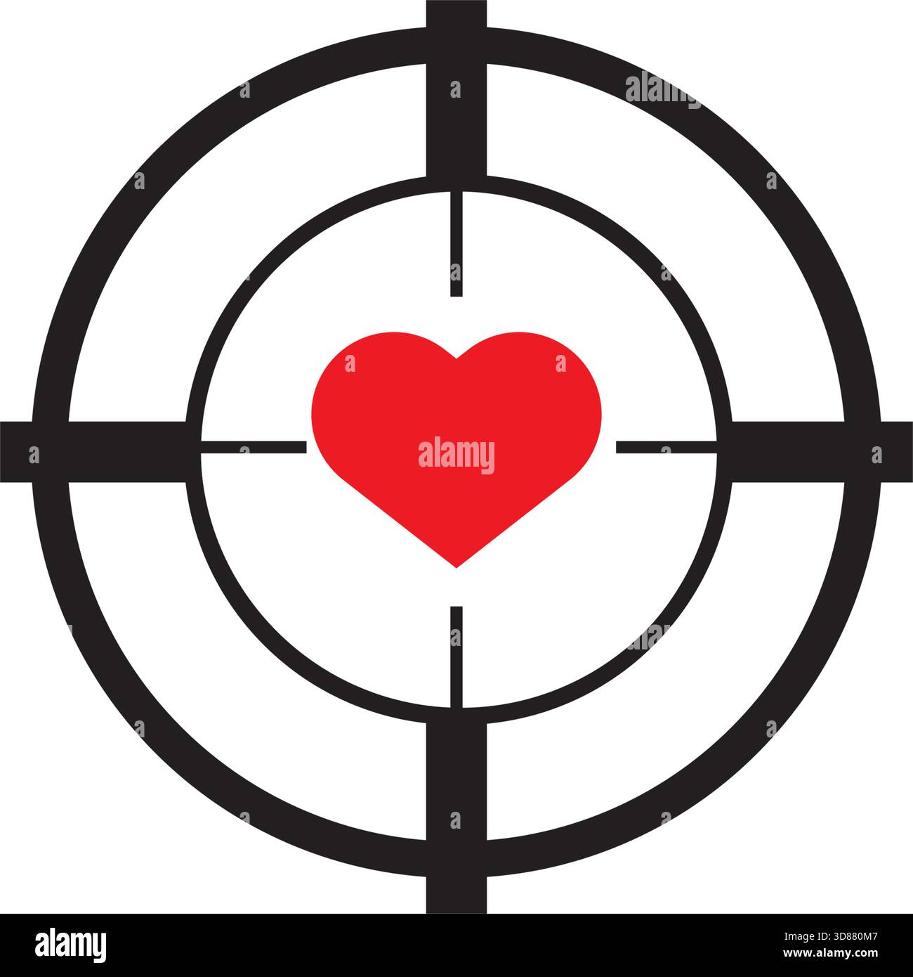 Heart in Bullseye Target Icon Stock Vector Image & Art - Alamy