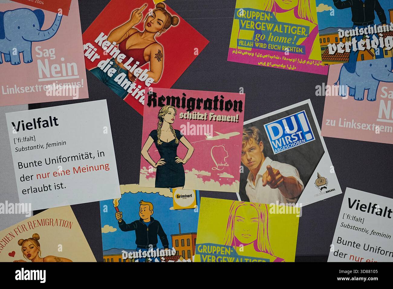 Stickers are offered at the re-founding of the AfD youth organization ...