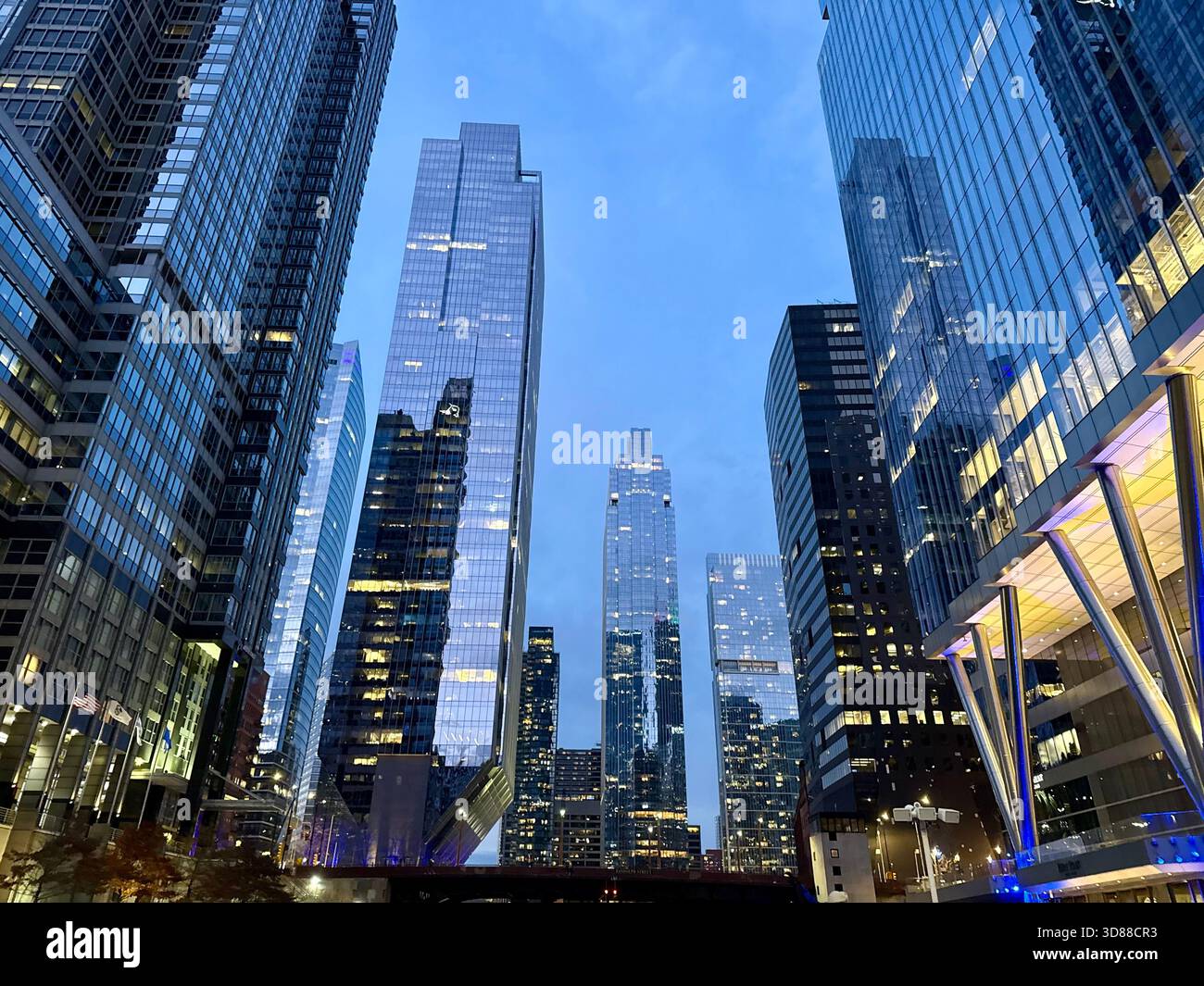 Chicago skyscrapers reflecting off one another - Smartphone Captured Stock Image