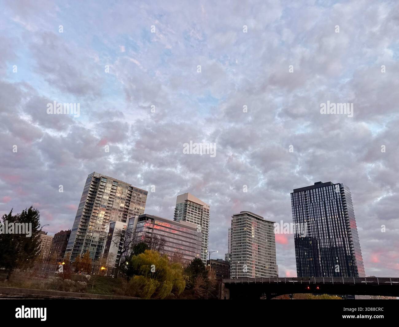 Clouds over Chicago skyline - Smartphone Captured Stock Image